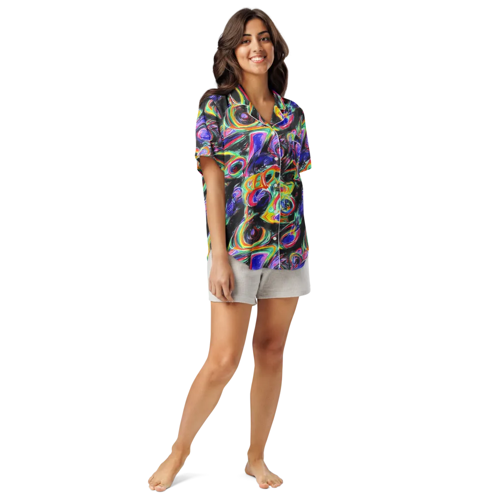 Afterdark Aura on Women's Short Sleeve Pajama Top — Front