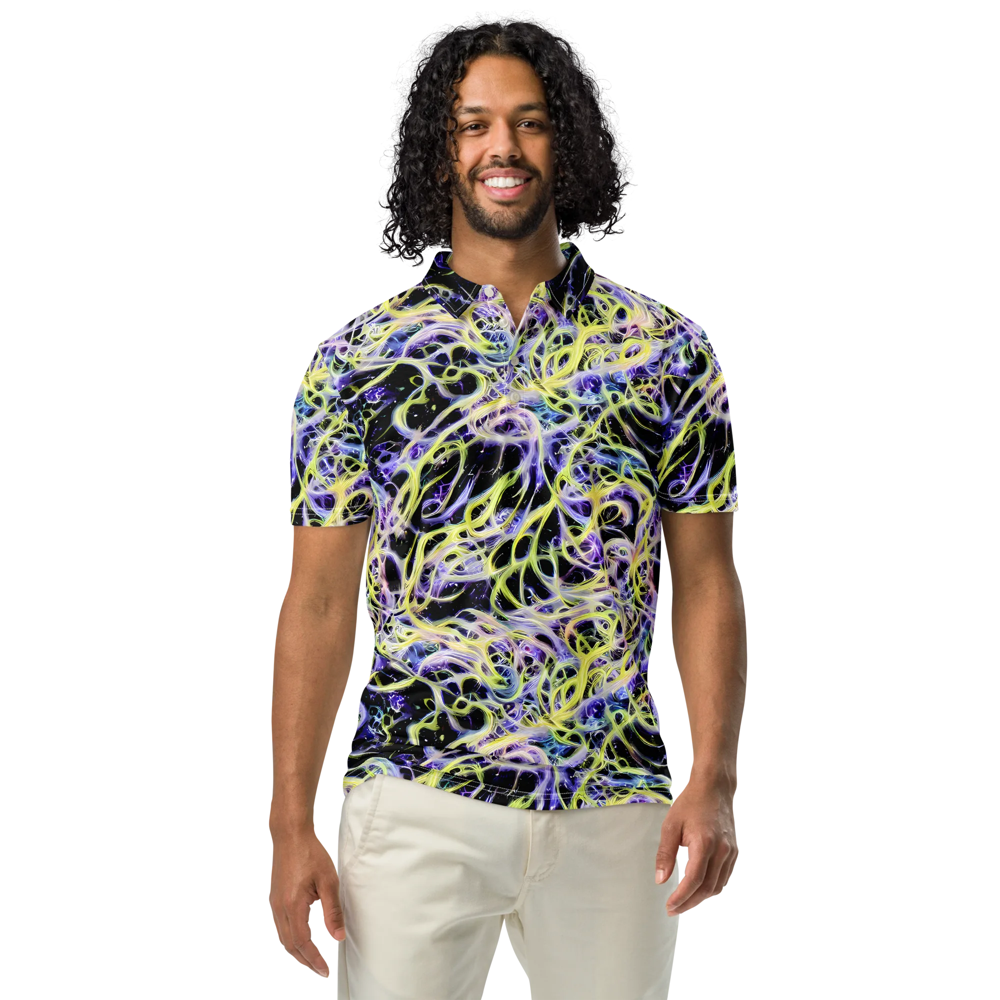 Galactic Liquefaction on Men's Slim Fit Polo Shirt — Front