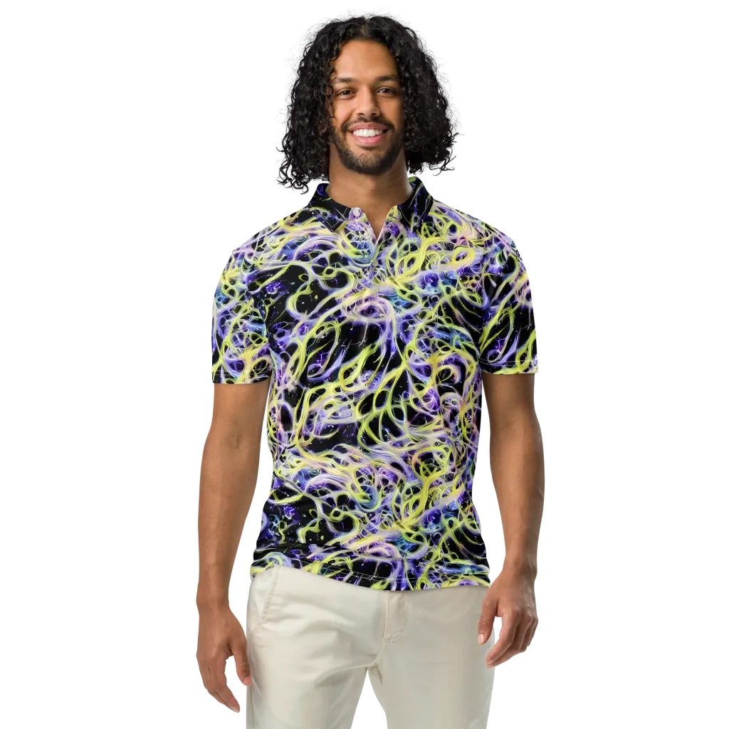 Galactic Liquefaction on Men's Slim Fit Polo Shirt — Front