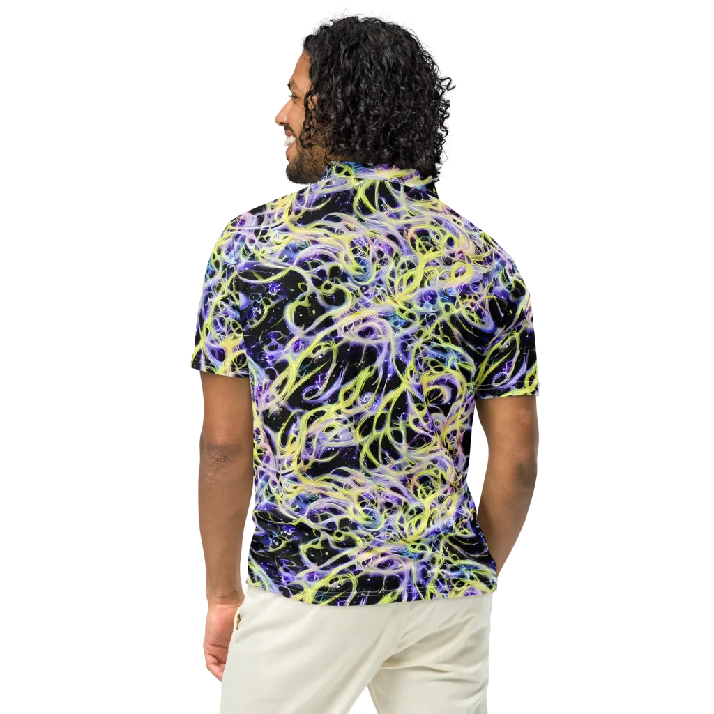 Galactic Liquefaction on Men's Slim Fit Polo Shirt — Back
