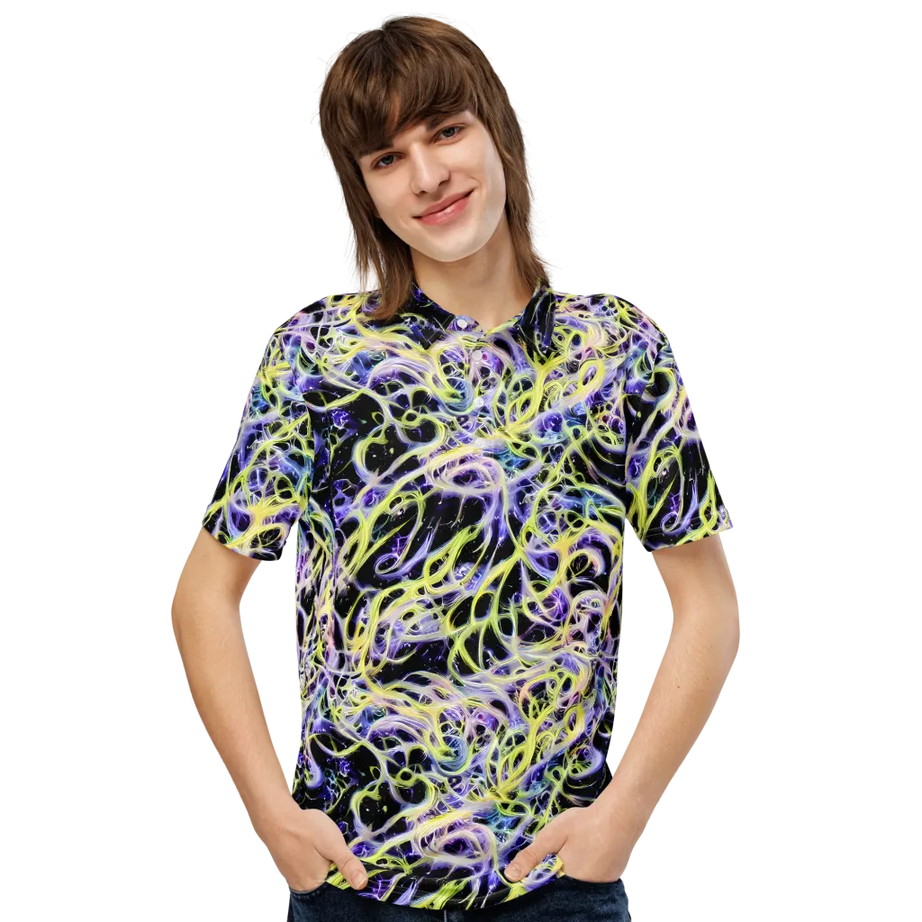 Galactic Liquefaction on Men's Slim Fit Polo Shirt — Front