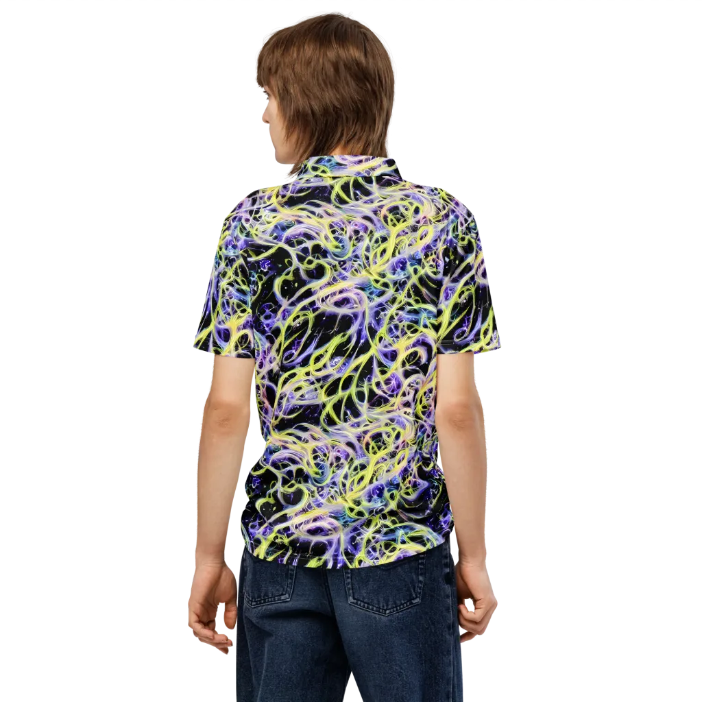 Galactic Liquefaction on Men's Slim Fit Polo Shirt — Back