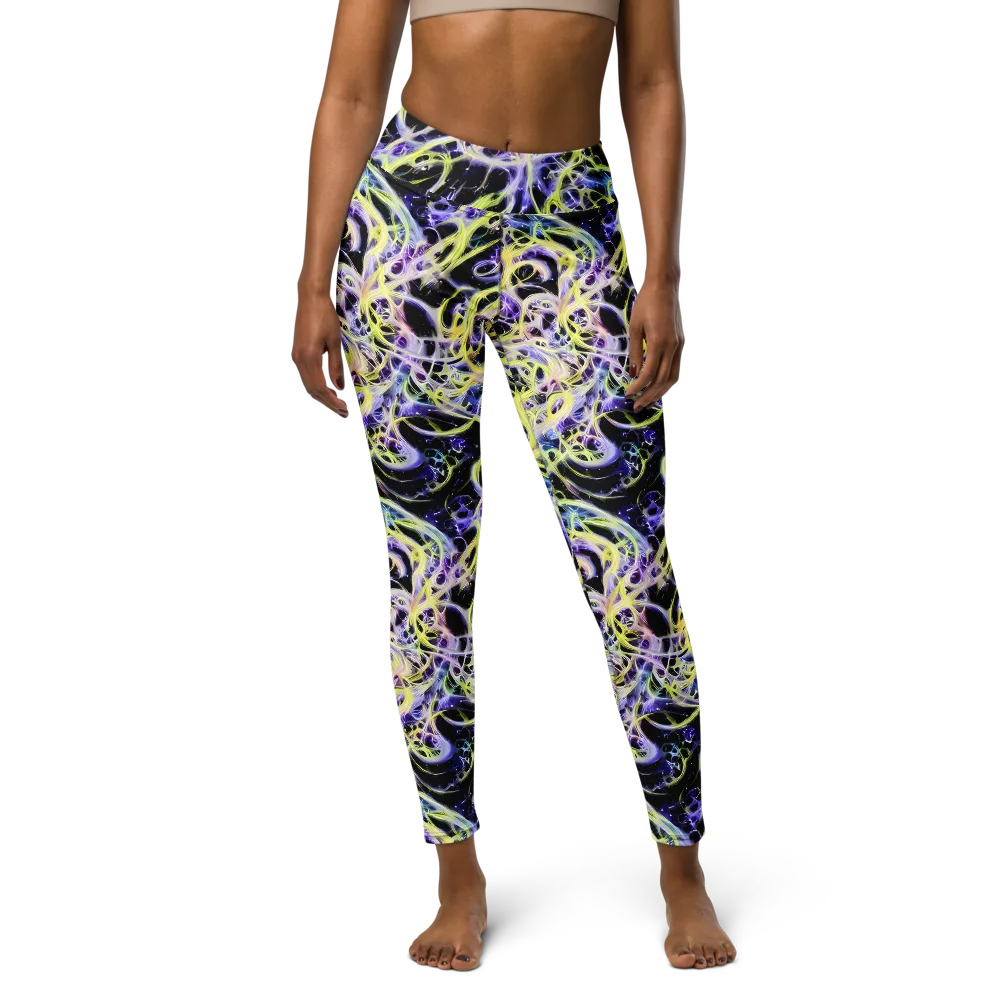 Galactic Liquefaction on Yoga Leggings — Front