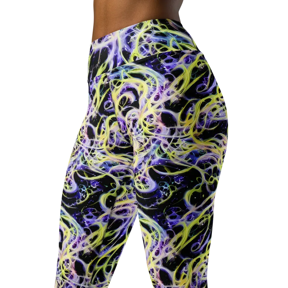Galactic Liquefaction on Yoga Leggings — Left Front