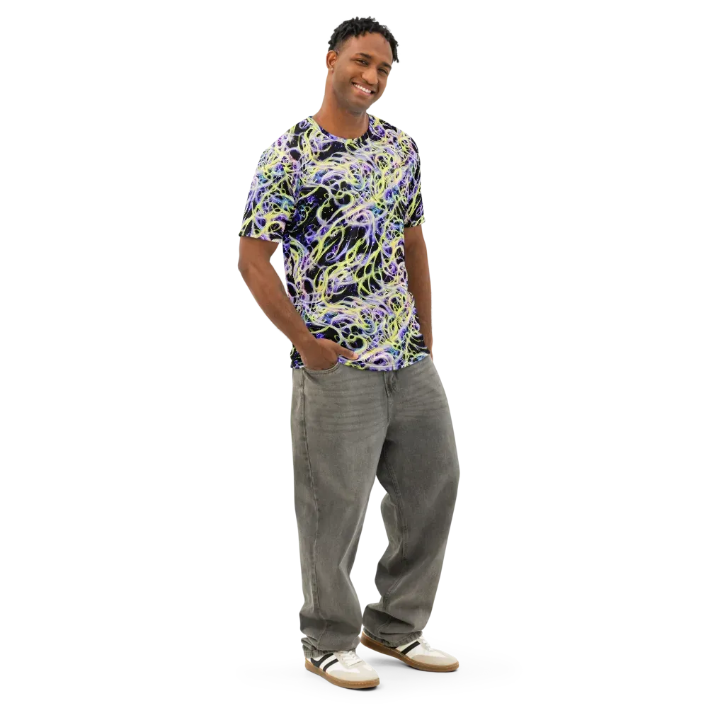 Galactic Liquefaction on Men's Cotton Crew Neck T-Shirt — Right Front