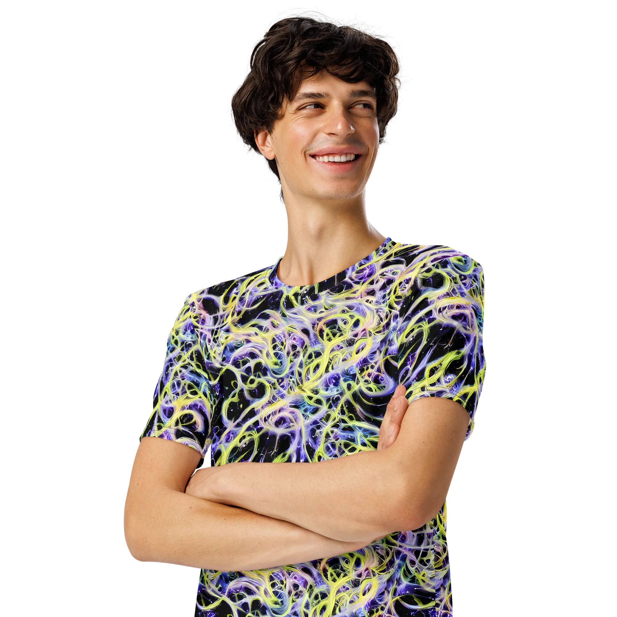 Galactic Liquefaction on Men's Crew Neck T-Shirt — Left Front