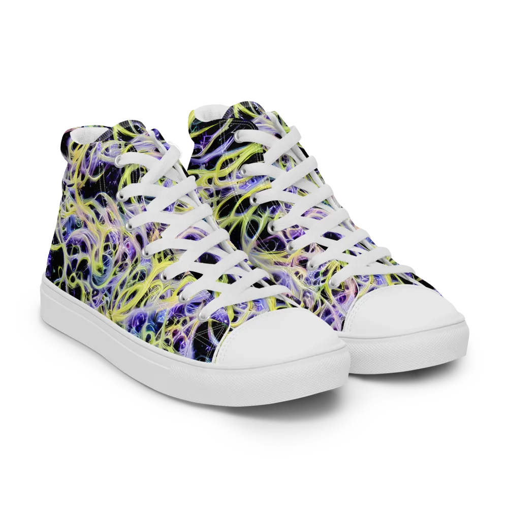 Galactic Liquefaction on Men's High Top Canvas Shoes — Right Front