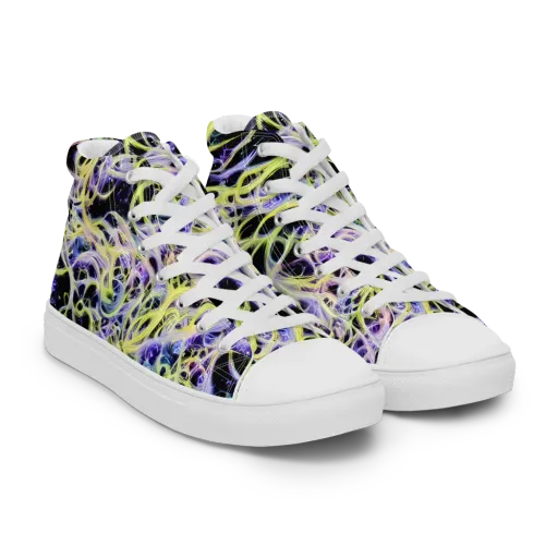 Galactic Liquefaction on a Men's High Top Canvas Shoes