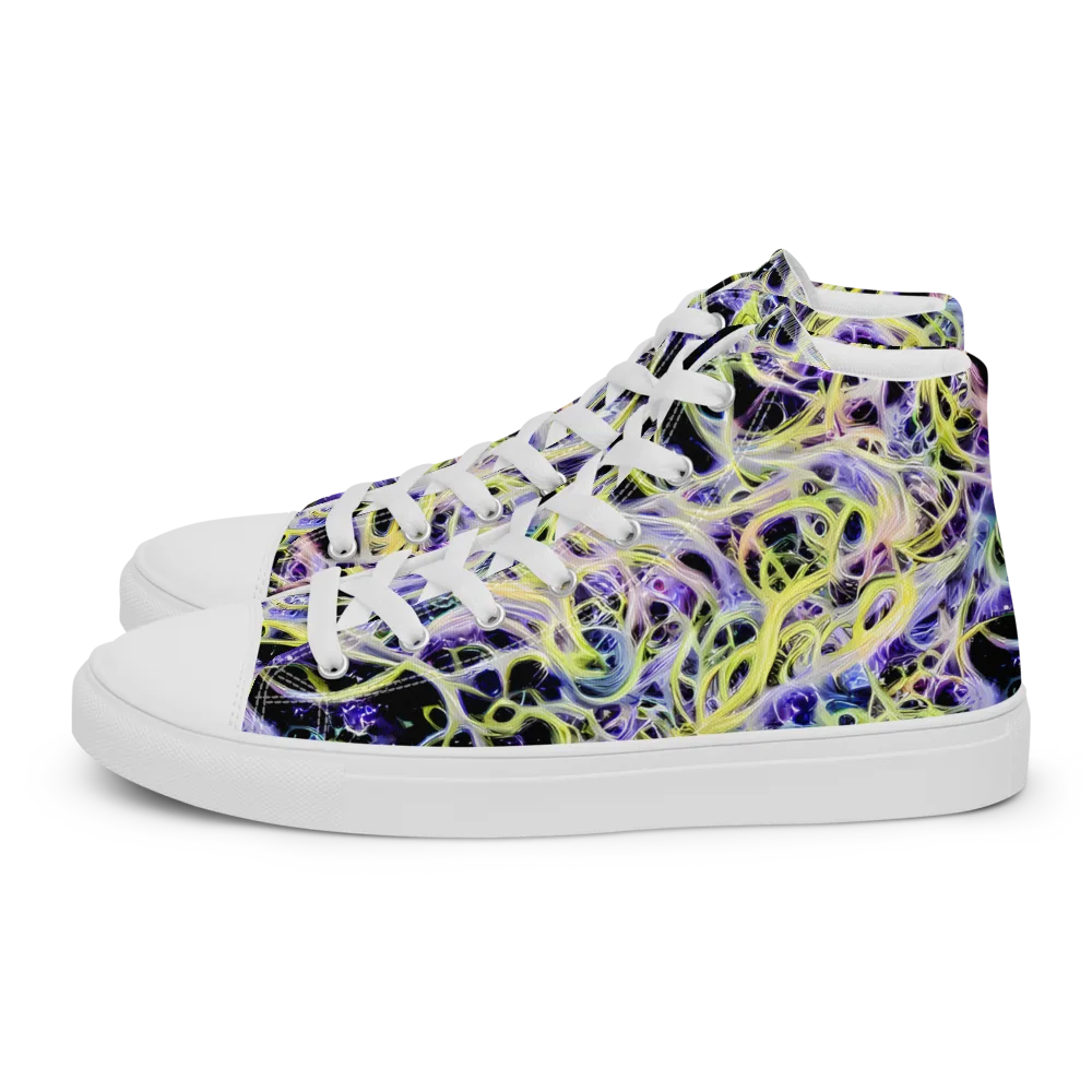 Galactic Liquefaction on Men's High Top Canvas Shoes — Left