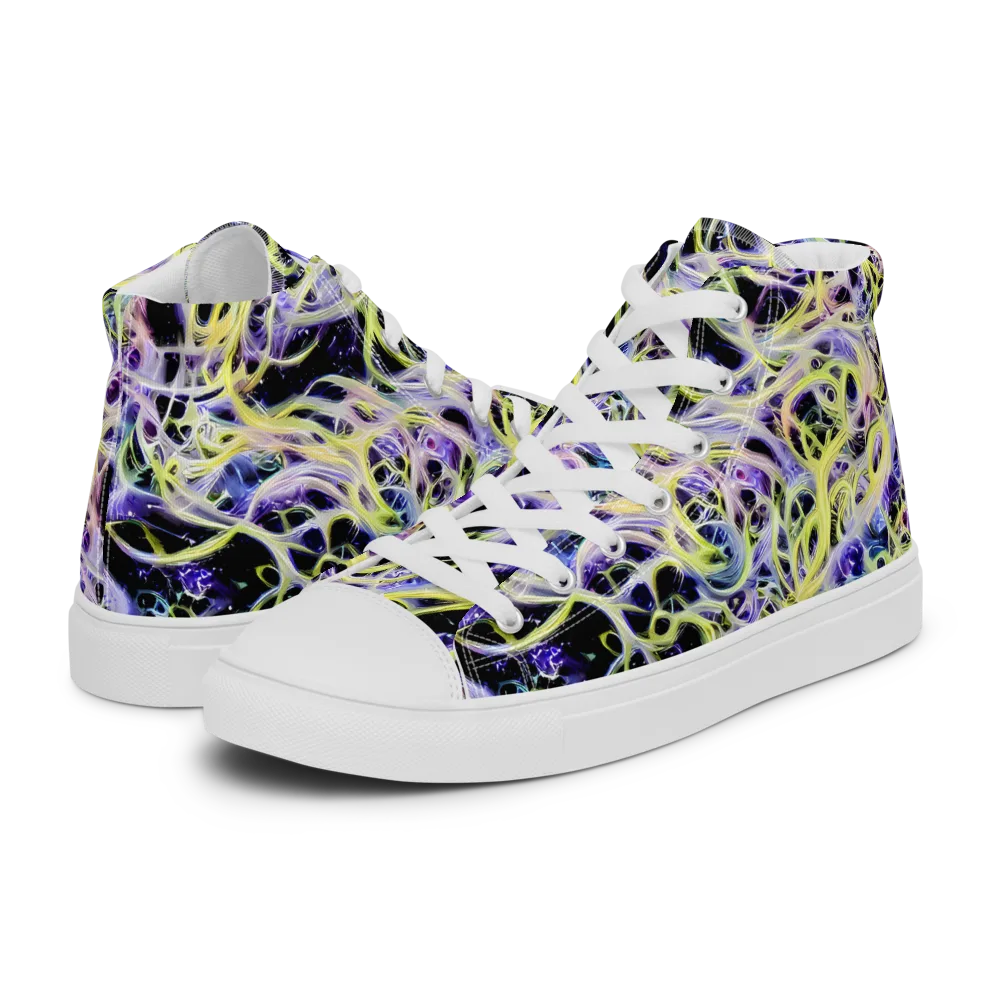 Galactic Liquefaction on Men's High Top Canvas Shoes — Left