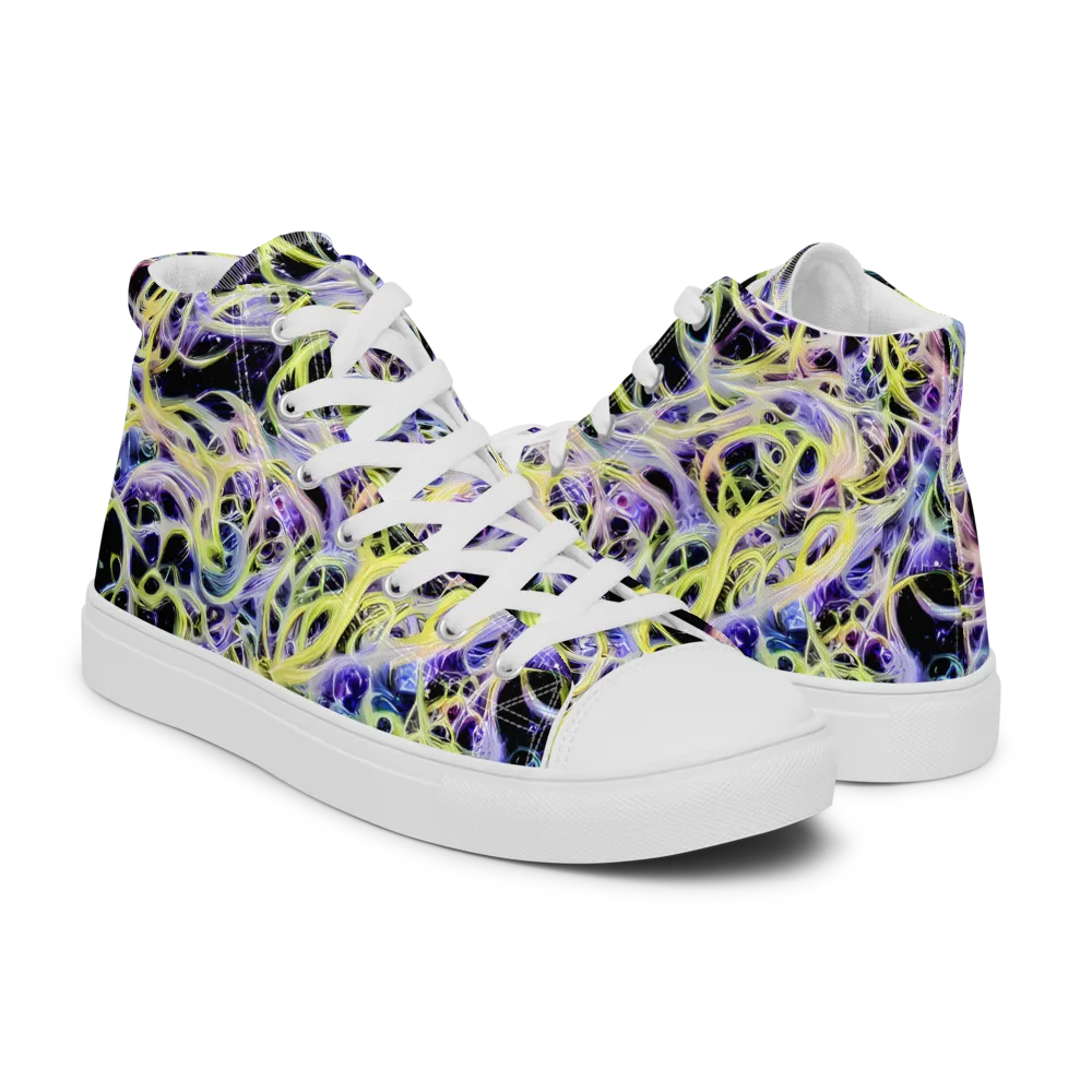 Galactic Liquefaction on Men's High Top Canvas Shoes — Right