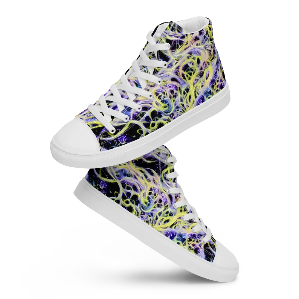 Galactic Liquefaction on Men's High Top Canvas Shoes — Front