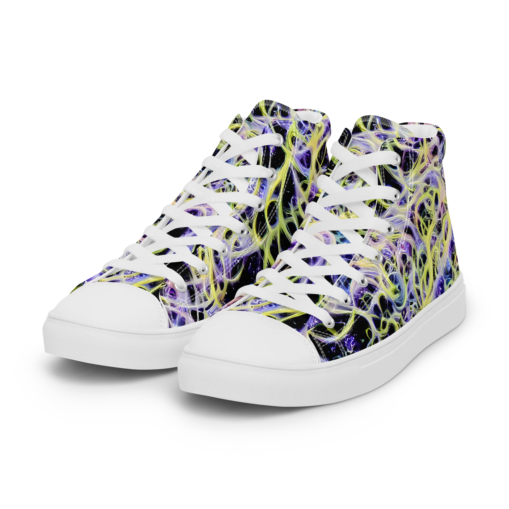 Galactic Liquefaction on Women's High Top Canvas Shoes — Left Front