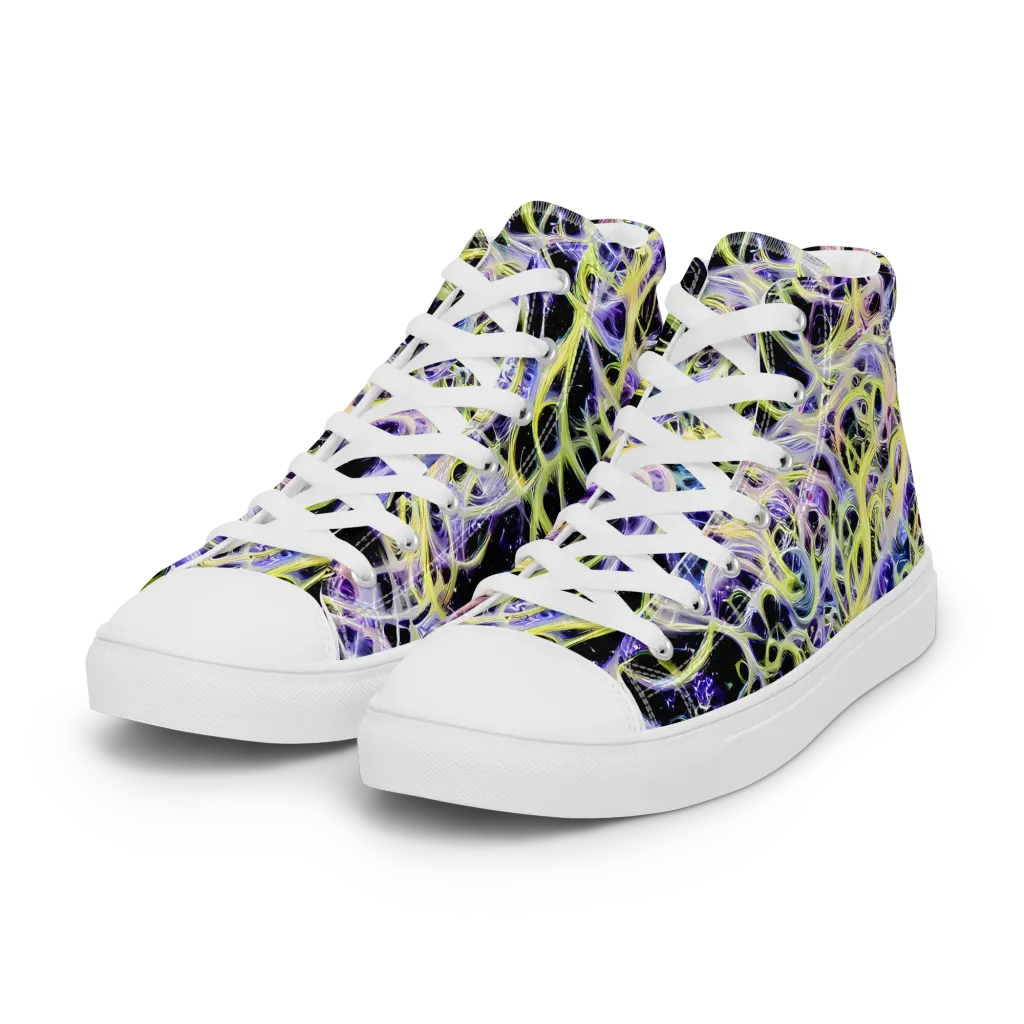 Galactic Liquefaction on Women's High Top Canvas Shoes — Left Front