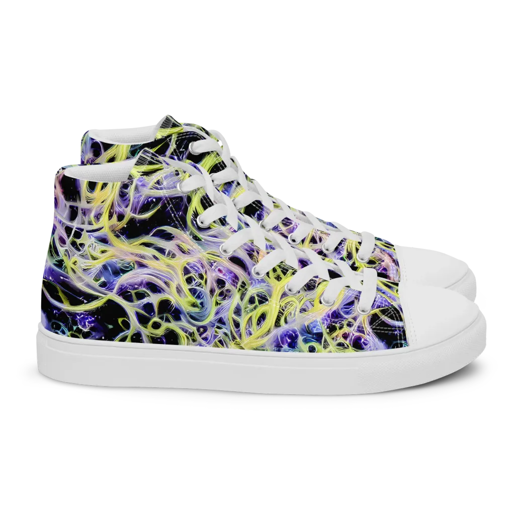 Galactic Liquefaction on Women's High Top Canvas Shoes — Right