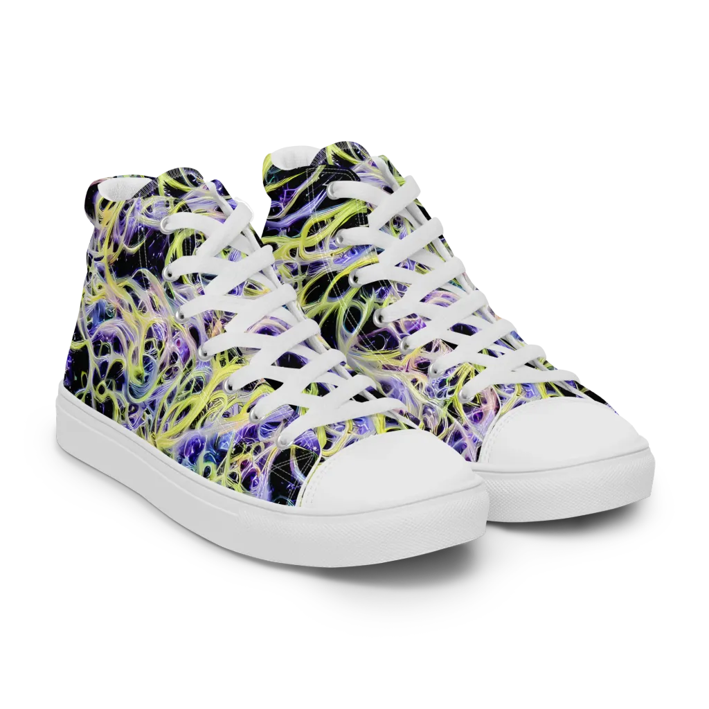 Galactic Liquefaction on Women's High Top Canvas Shoes — Right Front