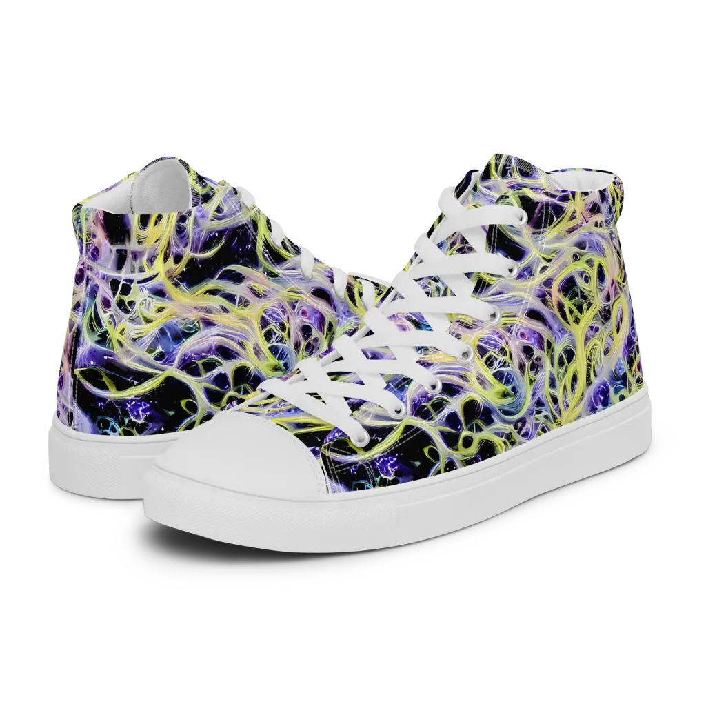 Galactic Liquefaction on Women's High Top Canvas Shoes — Left