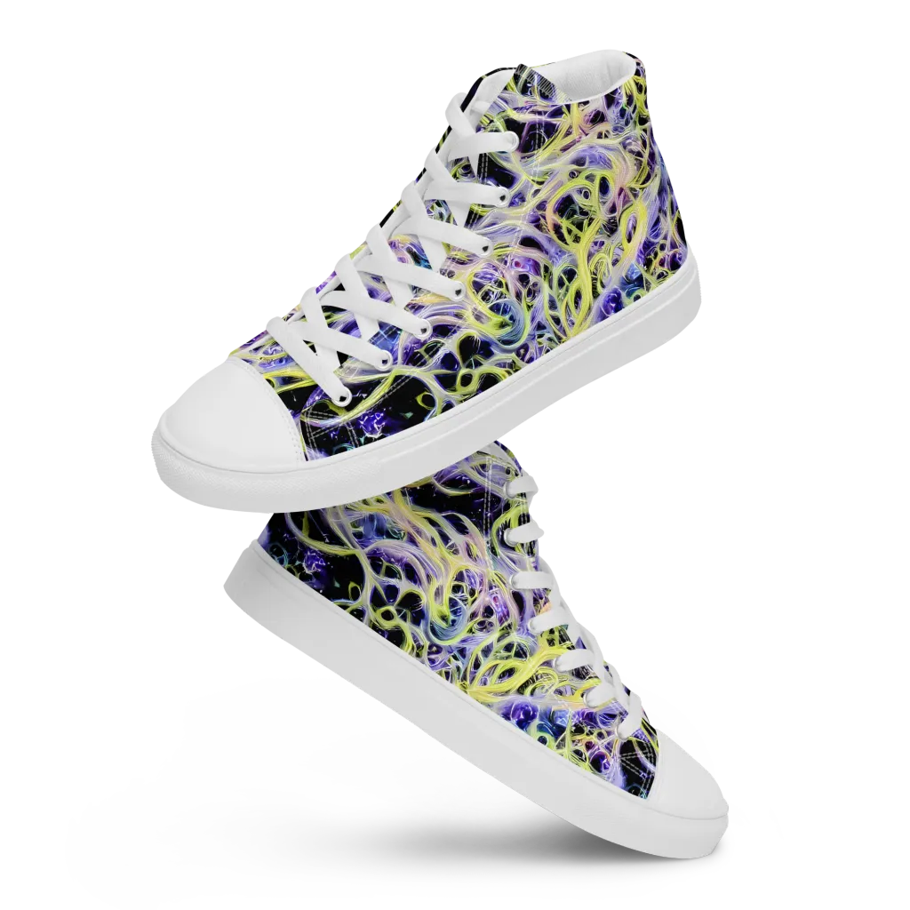 Galactic Liquefaction on Women's High Top Canvas Shoes — Front