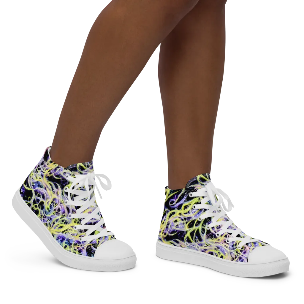 Galactic Liquefaction on Women's High Top Canvas Shoes — Right