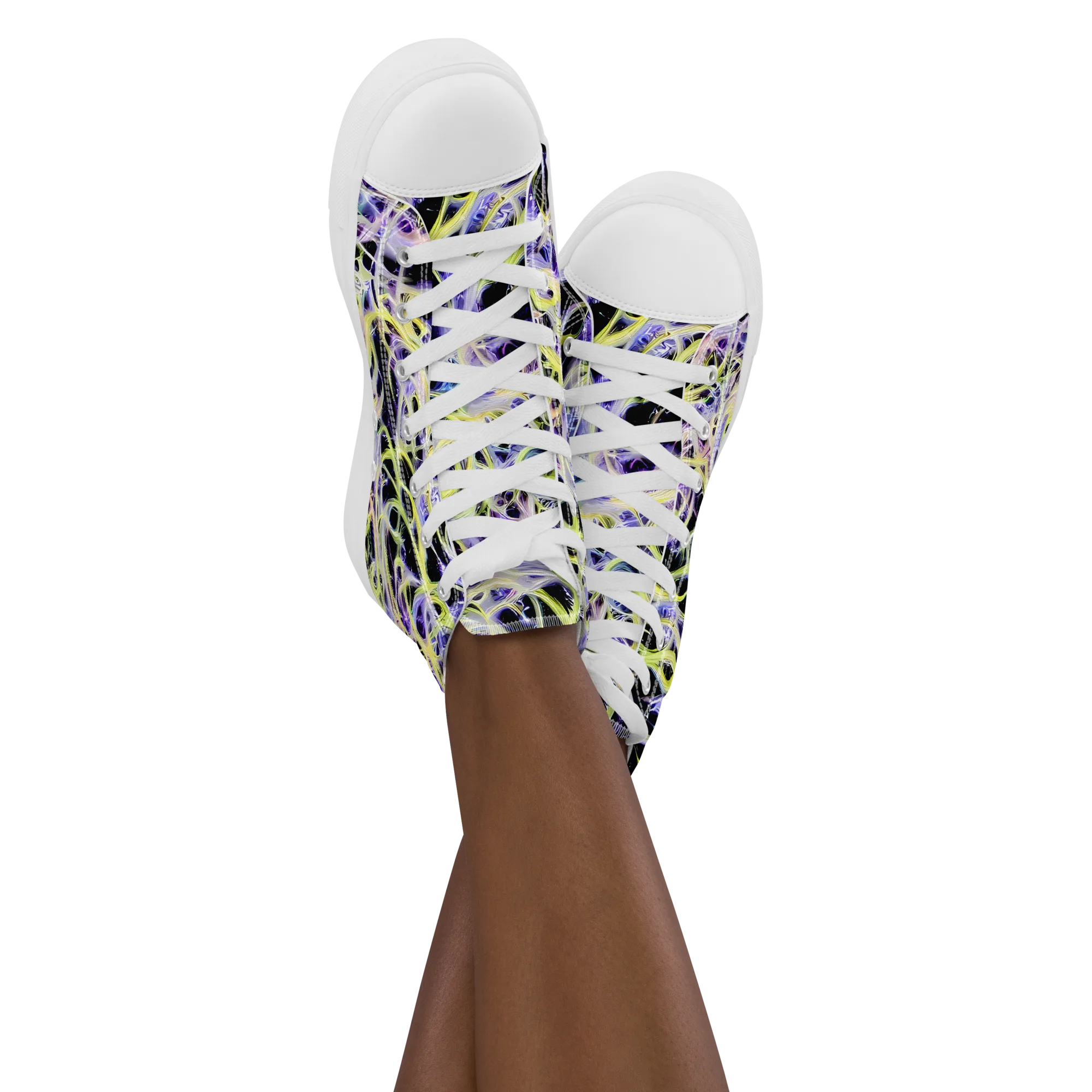 Galactic Liquefaction on Women's High Top Canvas Shoes — Front