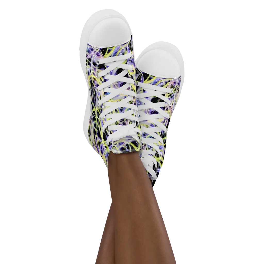 Galactic Liquefaction on Women's High Top Canvas Shoes — Front