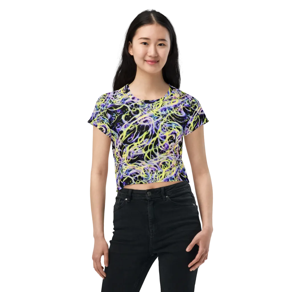 Galactic Liquefaction on Crop Tee — Front