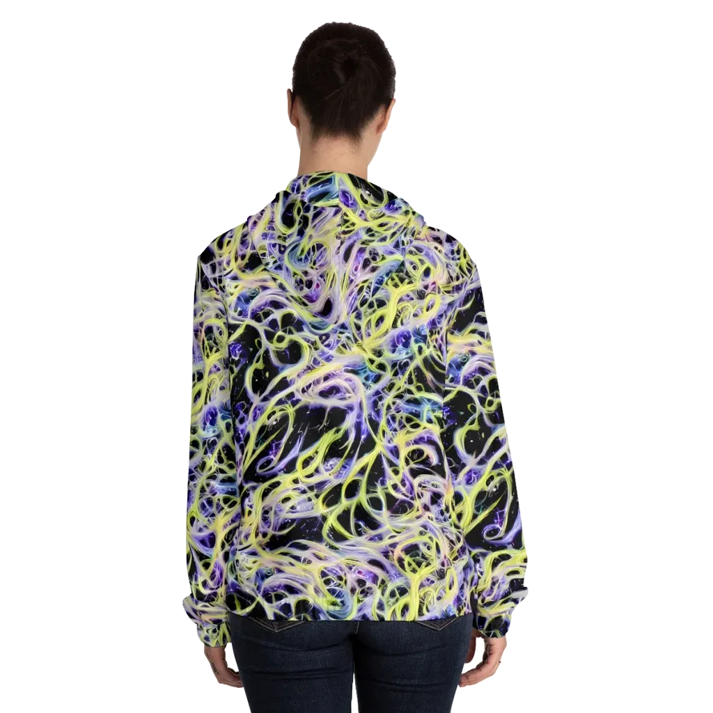 Galactic Liquefaction on Women's Full-Zip Hoodie — Back On Person