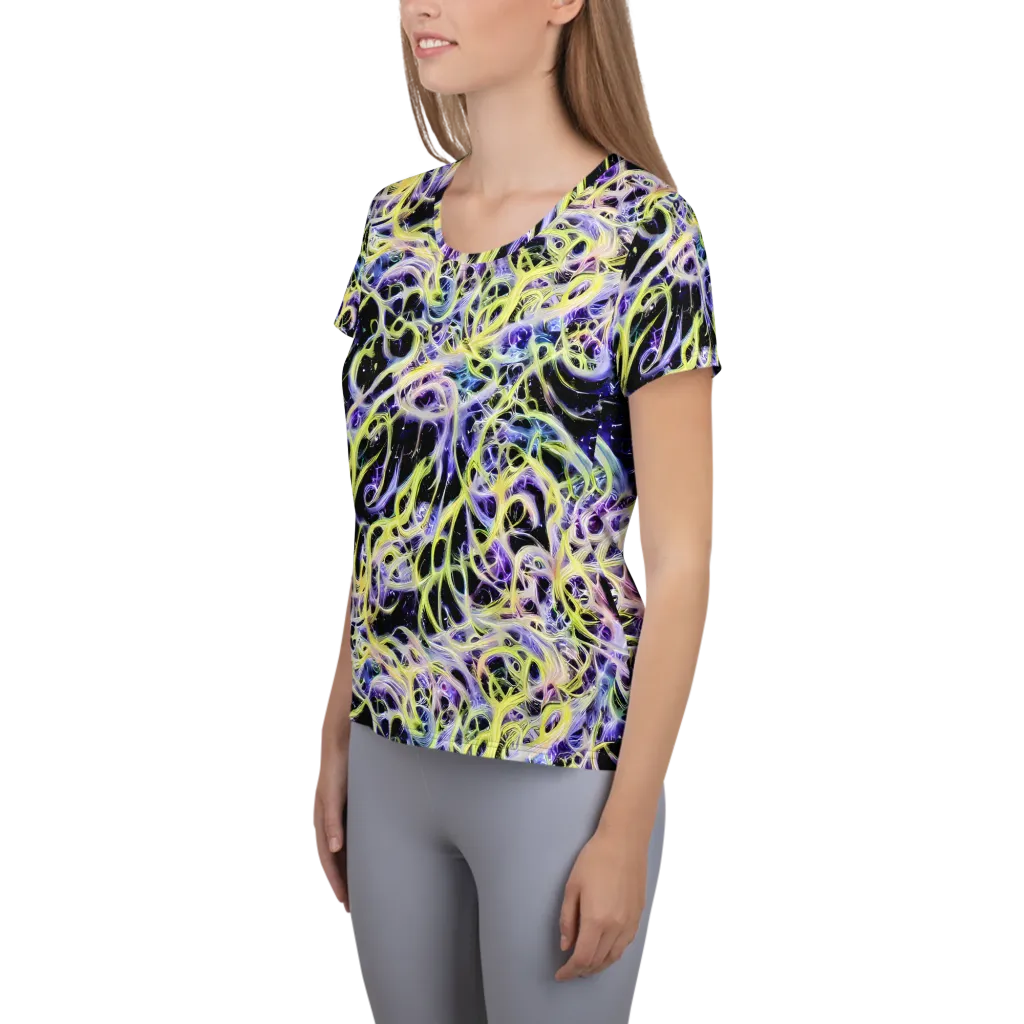 Galactic Liquefaction on Women's Athletic T-Shirt — Left