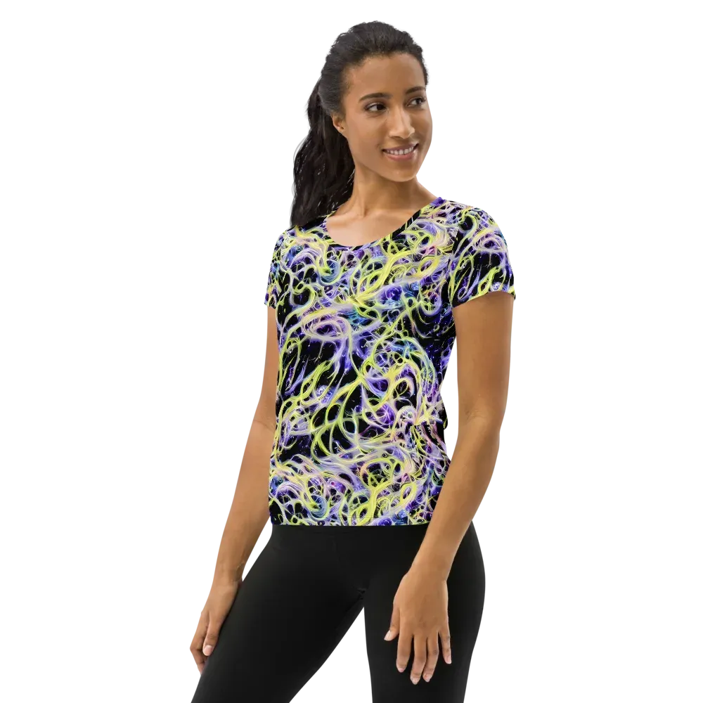 Galactic Liquefaction on Women's Athletic T-Shirt — Left