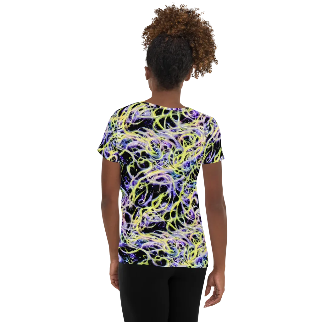 Galactic Liquefaction on Women's Athletic T-Shirt — Back