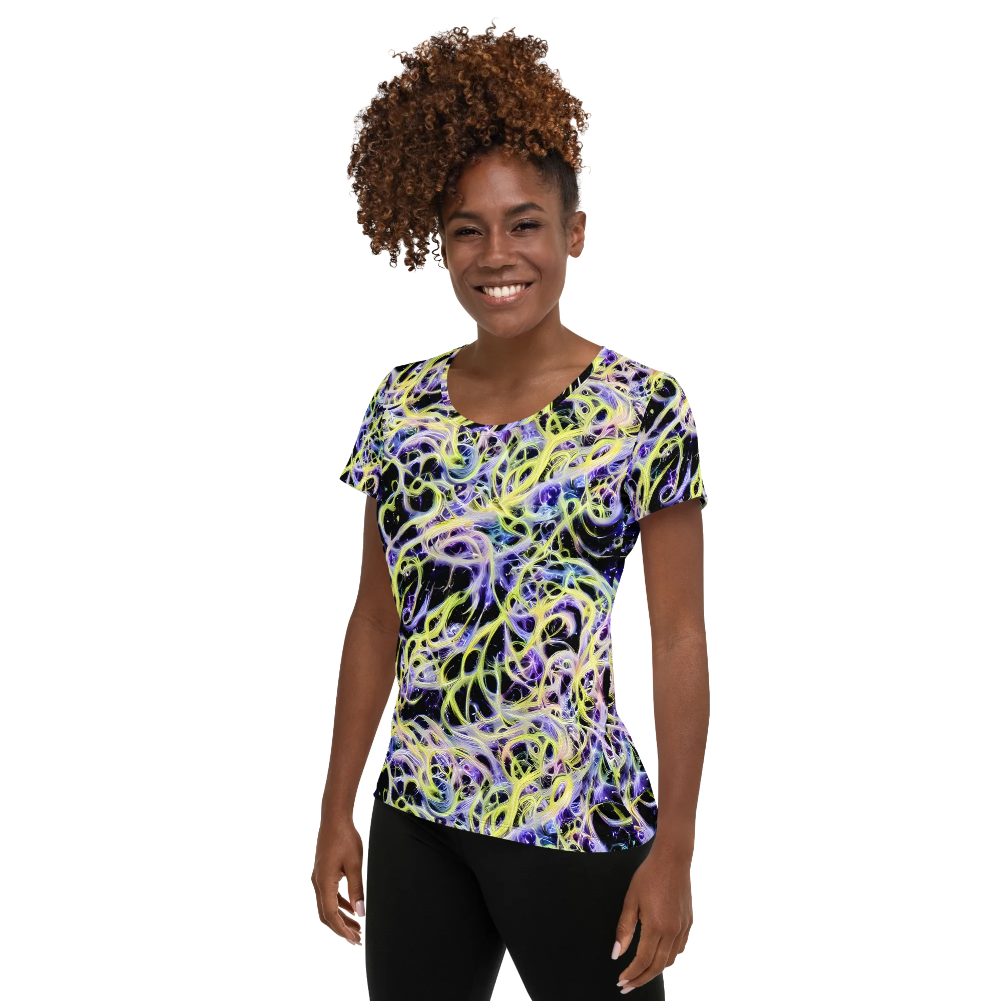 Galactic Liquefaction on Women's Athletic T-Shirt — Left