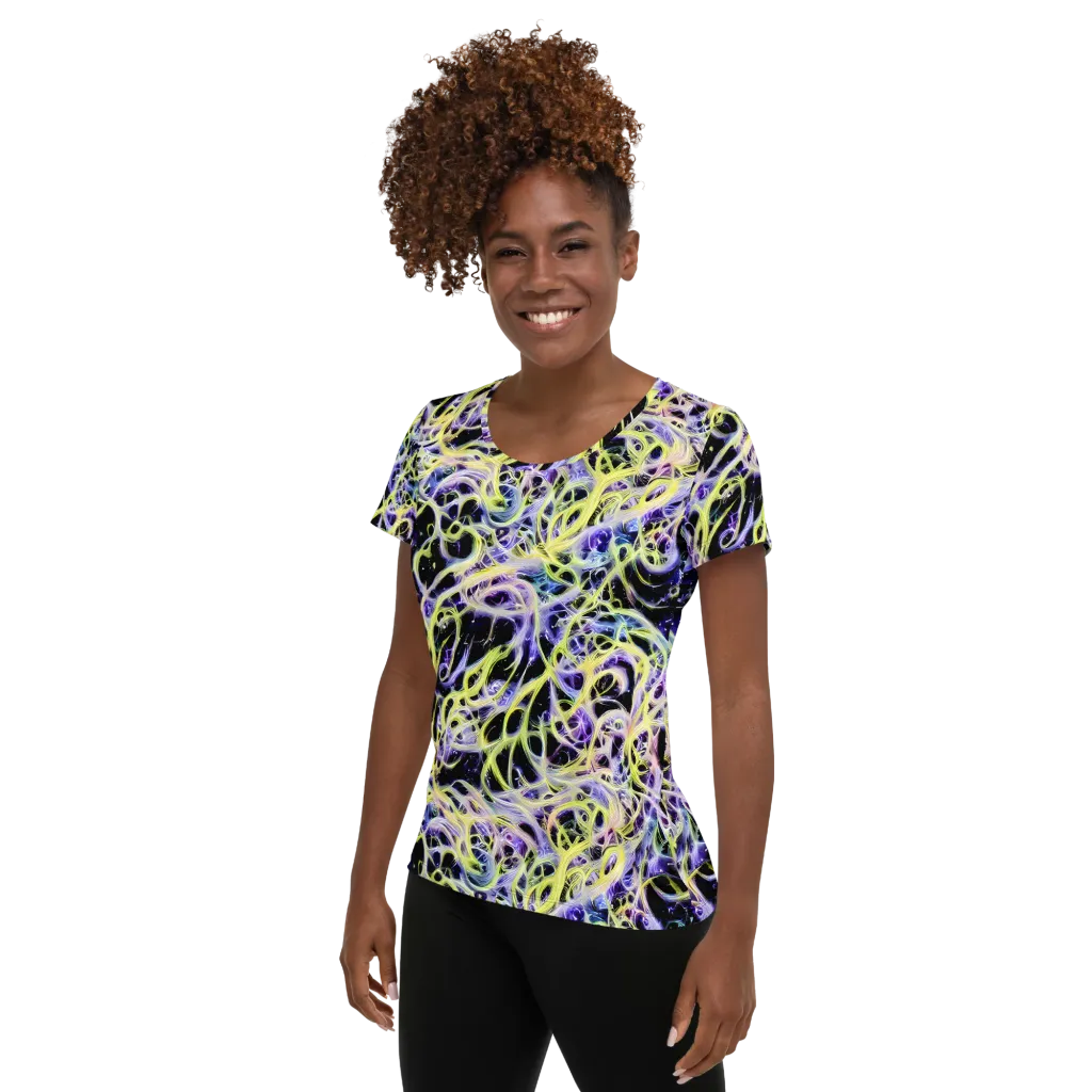 Galactic Liquefaction on Women's Athletic T-Shirt — Left
