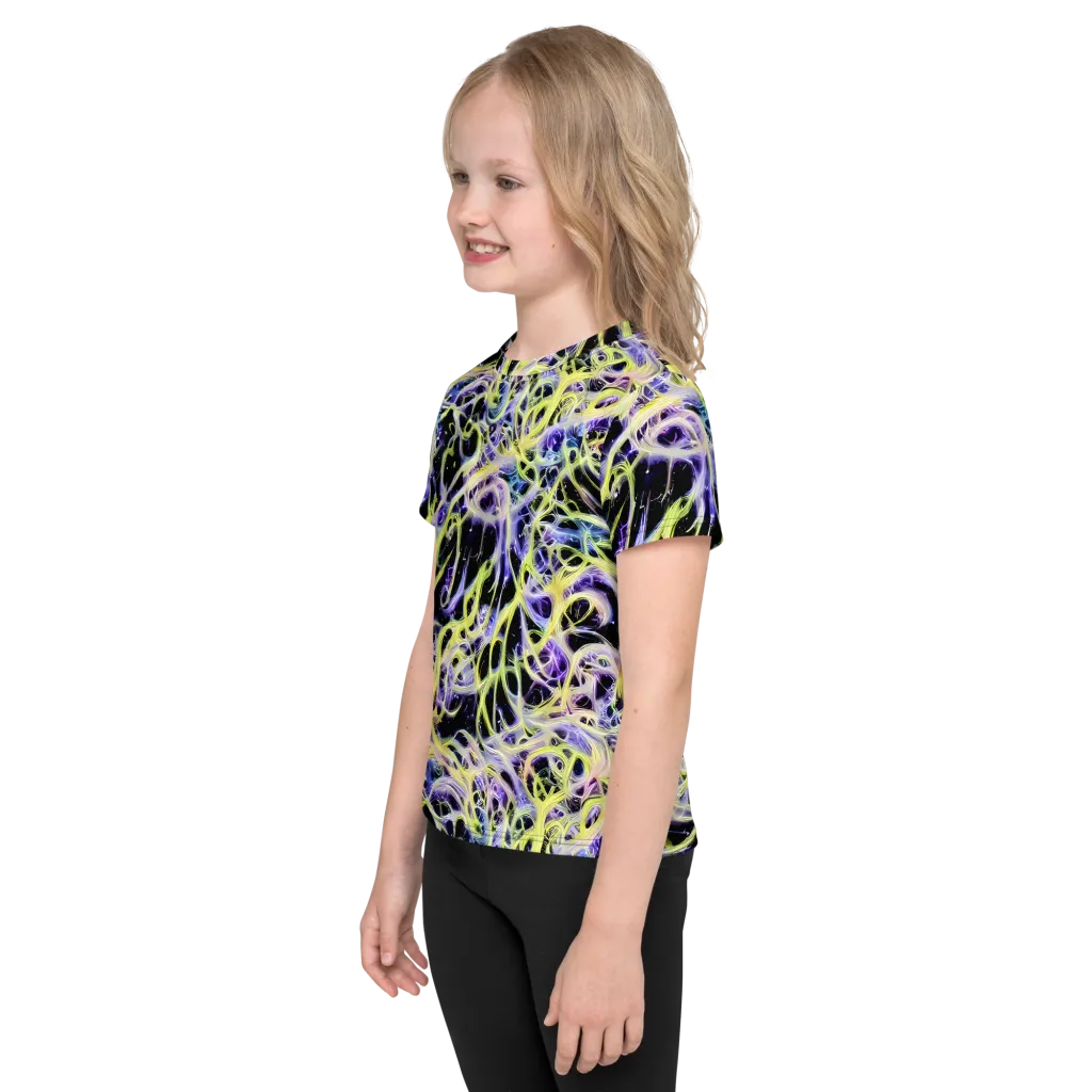 Galactic Liquefaction on Kids Crew Neck T-Shirt — Left