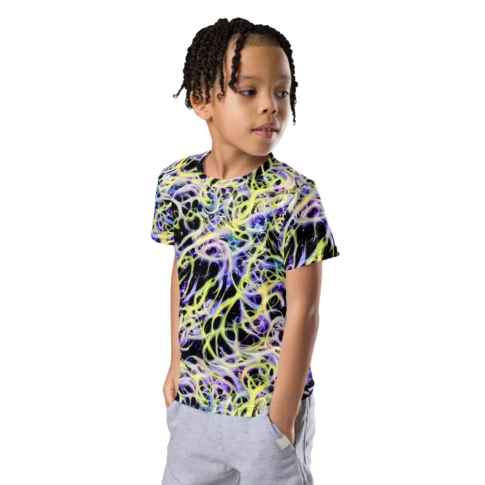 Galactic Liquefaction on Kids Crew Neck T-Shirt — Left Front
