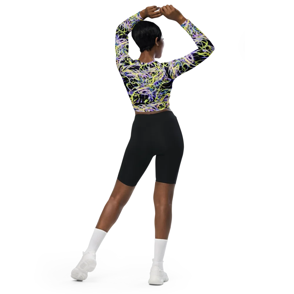 Galactic Liquefaction on Long Sleeve Crop Top — Back