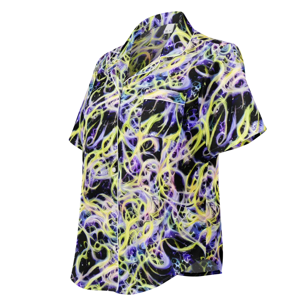 Galactic Liquefaction on Women's Short Sleeve Pajama Top — Left Front