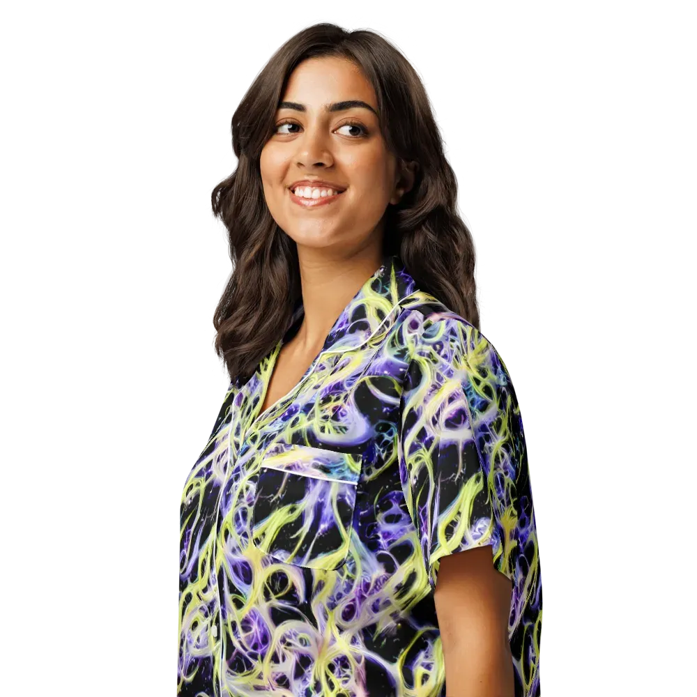 Galactic Liquefaction on Women's Short Sleeve Pajama Top — Left Front