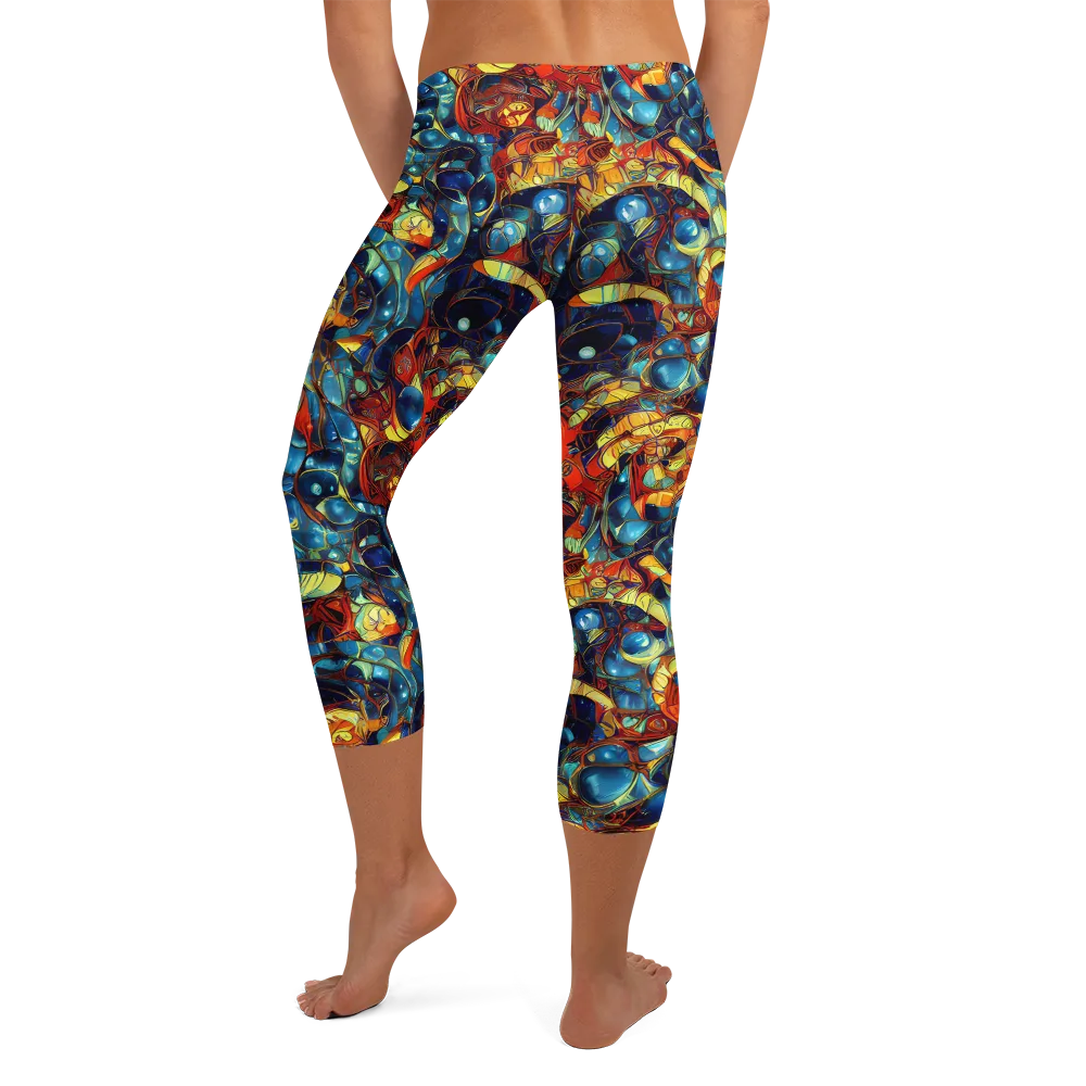 Sapphire Frenzy on Capri Leggings — Back