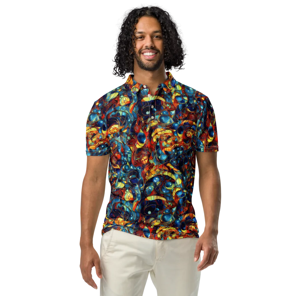 Sapphire Frenzy on Men's Slim Fit Polo Shirt — Front