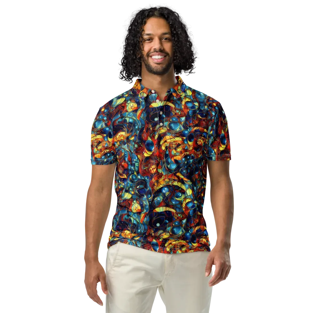Sapphire Frenzy on Men's Slim Fit Polo Shirt — Front