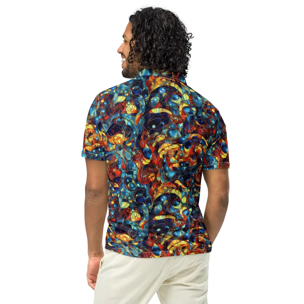 Sapphire Frenzy on Men's Slim Fit Polo Shirt — Back