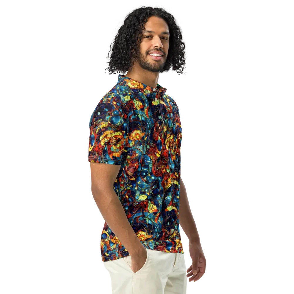 Sapphire Frenzy on Men's Slim Fit Polo Shirt — Right Front