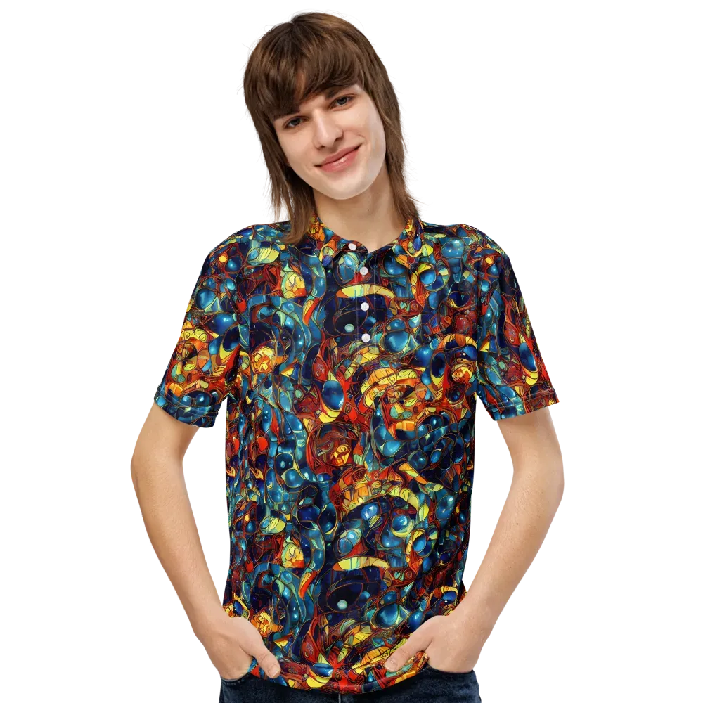 Sapphire Frenzy on Men's Slim Fit Polo Shirt — Front