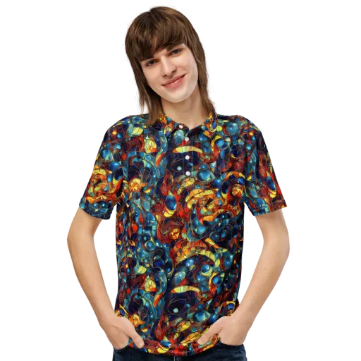 Sapphire Frenzy on a Men's Slim Fit Polo Shirt
