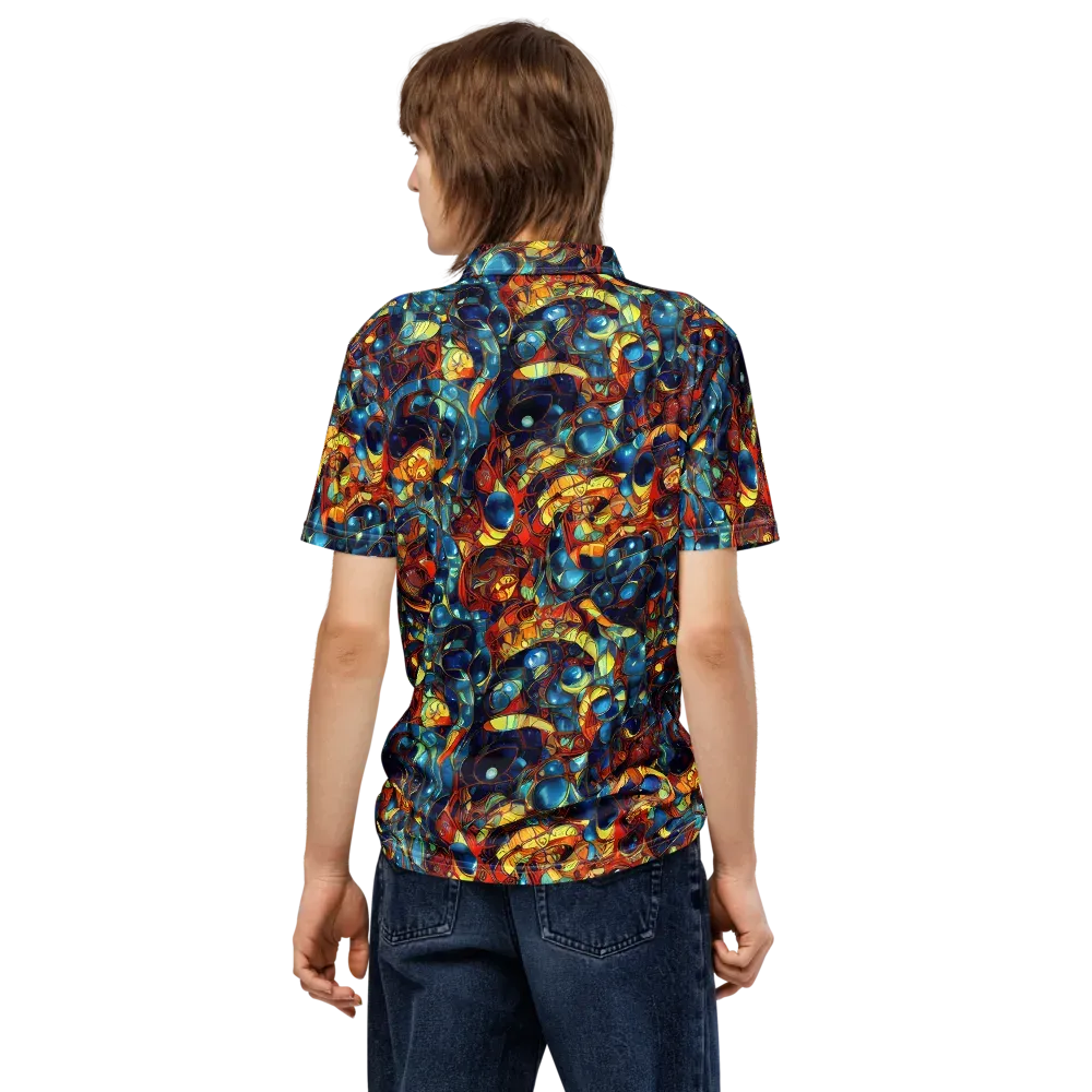 Sapphire Frenzy on Men's Slim Fit Polo Shirt — Back