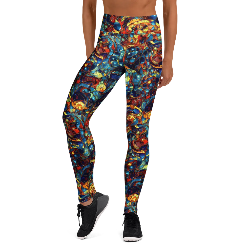 Sapphire Frenzy on Yoga Leggings — Front
