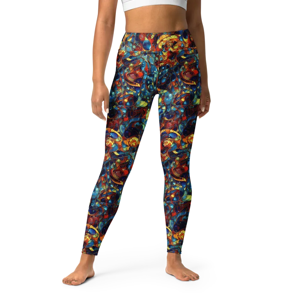 Sapphire Frenzy on Yoga Leggings — Front