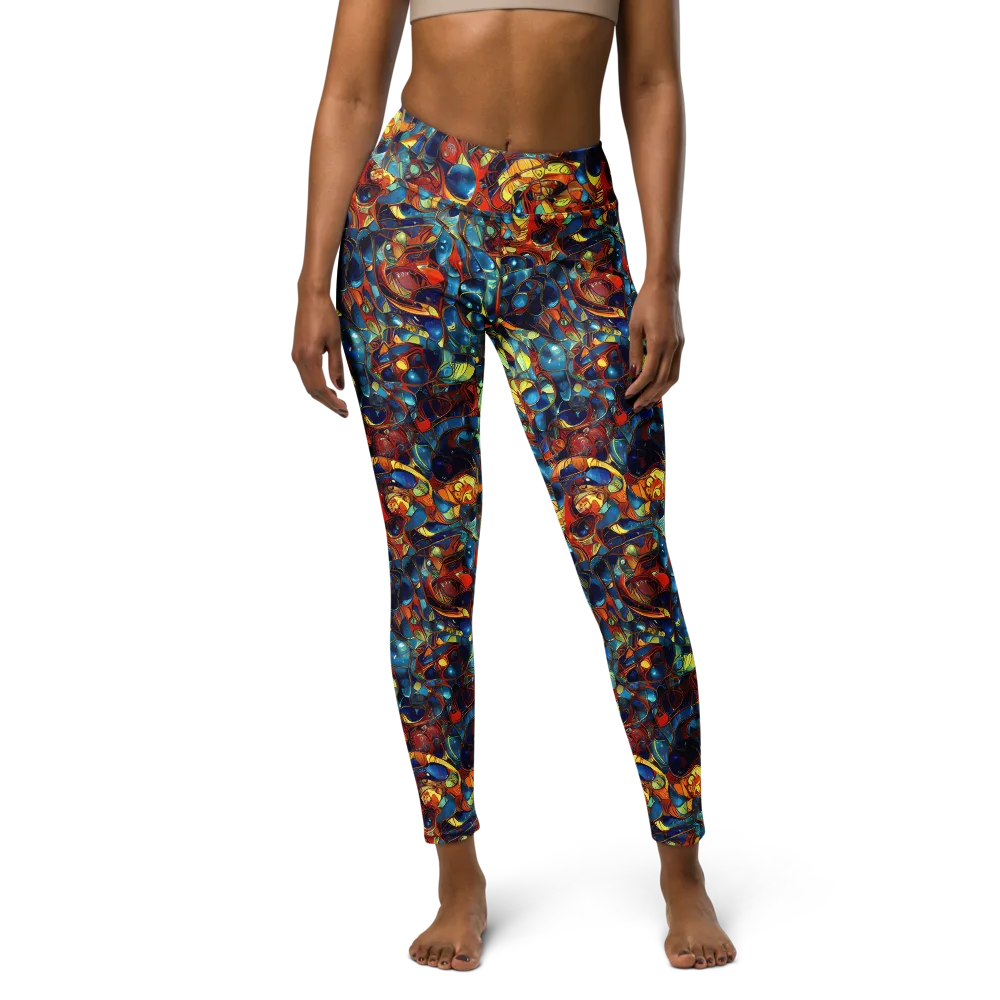 Sapphire Frenzy on Yoga Leggings — Front