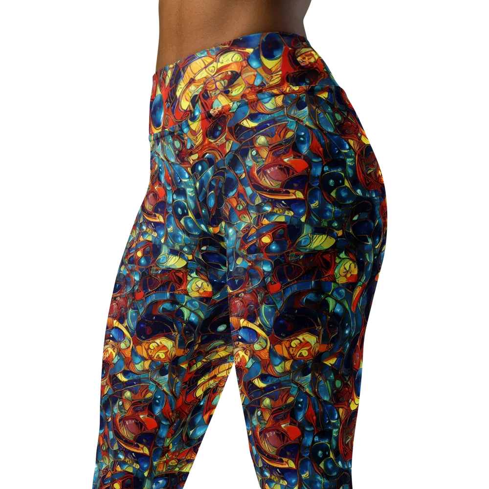Sapphire Frenzy on Yoga Leggings — Left Front