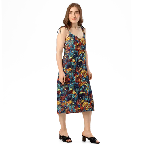 Sapphire Frenzy on a Slip Dress